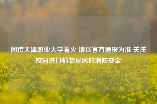 网传天津职业大学着火 请以官方通报为准 关注校园进门植物屏风的消防安全