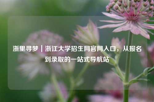 浙里寻梦｜浙江大学招生网官网入口，从报名到录取的一站式导航站