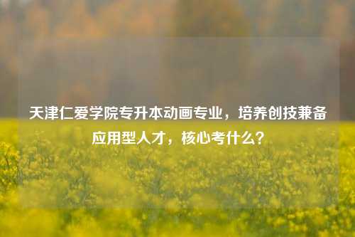 天津仁爱学院专升本动画专业，培养创技兼备应用型人才，核心考什么？