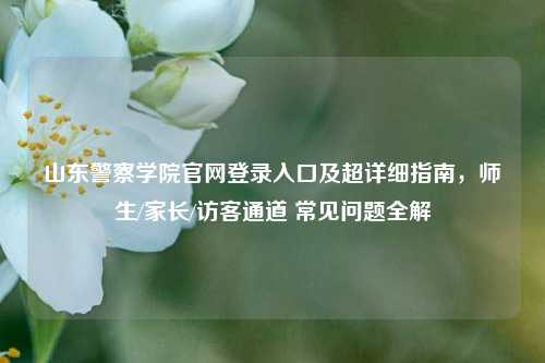 山东警察学院官网登录入口及超详细指南，师生/家长/访客通道 常见问题全解