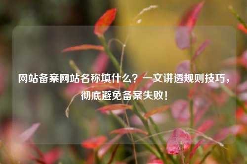 网站备案网站名称填什么？一文讲透规则技巧，彻底避免备案失败！