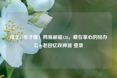 用了15年才懂！网易邮箱126，藏在掌心的轻办公+老回忆双神器 登录