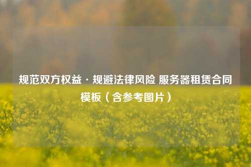 规范双方权益·规避法律风险 服务器租赁合同模板(含参考图片)