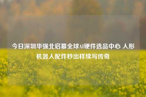 今日深圳华强北启幕全球AI硬件选品中心 人形机器人配件秒出样续写传奇