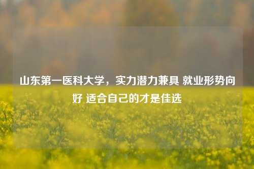 山东第一医科大学，实力潜力兼具 就业形势向好 适合自己的才是佳选