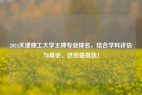 2024天津理工大学王牌专业排名，结合学科评估与就业，这些值得选！