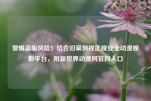 警惕盗版风险!结合旧案例找正规安全动漫观影平台,附新世界动漫网官网入口