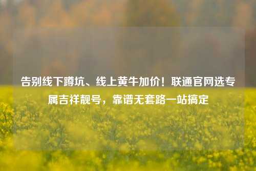 告别线下蹲坑、线上黄牛加价！联通官网选专属吉祥靓号，靠谱无套路一站搞定