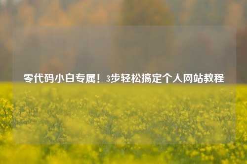 零代码小白专属！3步轻松搞定个人网站教程