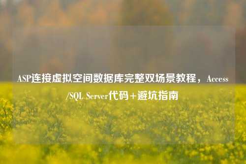ASP连接虚拟空间数据库完整双场景教程,Access/SQL Server代码+避坑指南