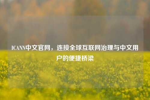 ICANN中文官网，连接全球互联网治理与中文用户的便捷桥梁