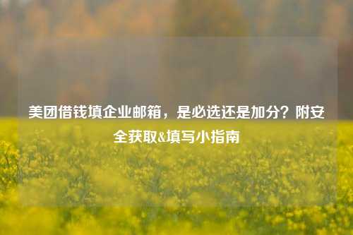 美团借钱填企业邮箱,是必选还是加分?附安全获取&填写小指南