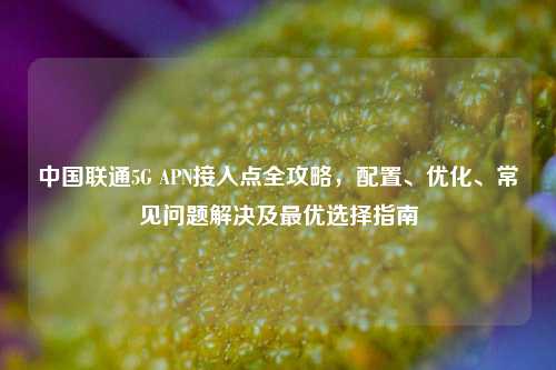 中国联通5G APN接入点全攻略,配置、优化、常见问题解决及最优选择指南