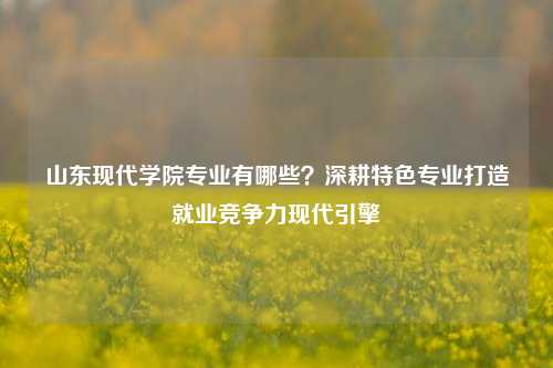 山东现代学院专业有哪些？深耕特色专业打造就业竞争力现代引擎
