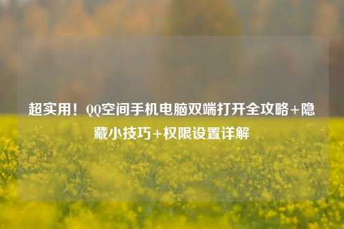 超实用！QQ空间手机电脑双端打开全攻略+隐藏小技巧+权限设置详解