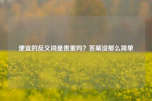 便宜的反义词是贵重吗？答案没那么简单