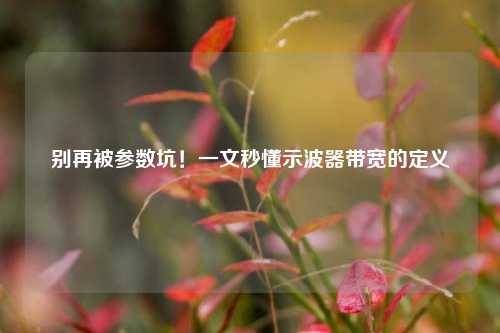 别再被参数坑！一文秒懂示波器带宽的定义