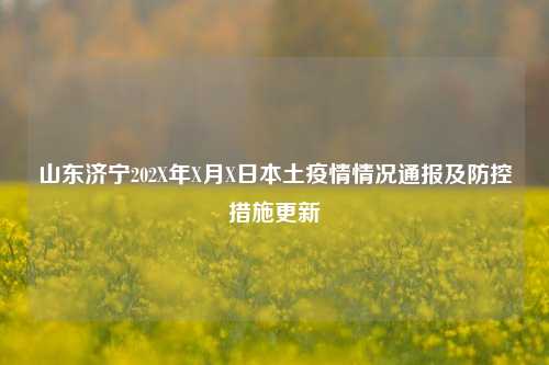 山东济宁202X年X月X日本土疫情情况通报及防控措施更新