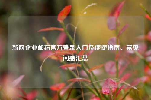 新网企业邮箱官方登录入口及便捷指南、常见问题汇总