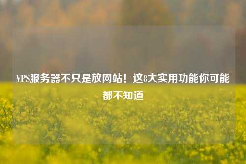 VPS服务器不只是放网站!这8大实用功能你可能都不知道