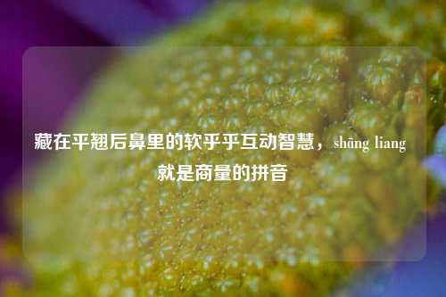 藏在平翘后鼻里的软乎乎互动智慧,shāng liang 就是商量的拼音