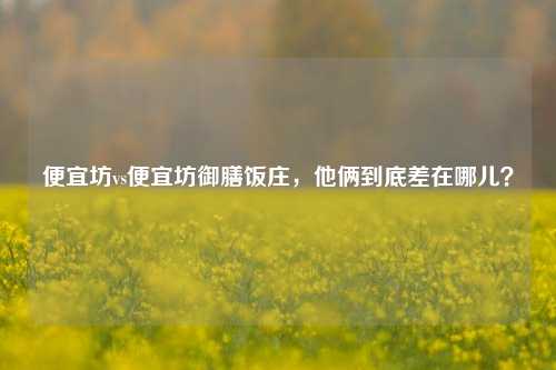便宜坊vs便宜坊御膳饭庄，他俩到底差在哪儿？