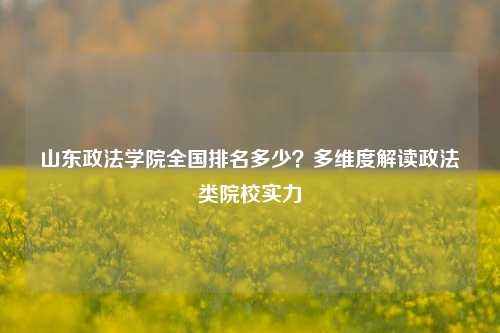 山东政法学院全国排名多少？多维度解读政法类院校实力