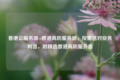 香港云服务器vs香港高防服务器，按需选对业务利器，附精选香港高防服务器