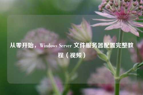 从零开始,Windows Server 文件服务器配置完整教程(视频)