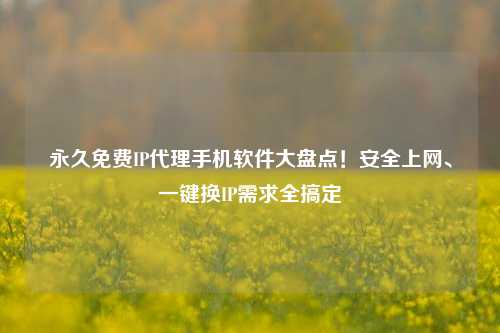 永久免费IP代理手机软件大盘点！安全上网、一键换IP需求全搞定