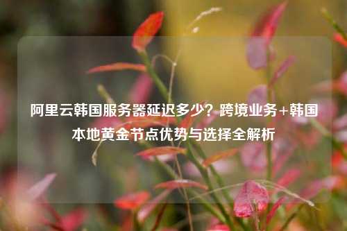 阿里云韩国服务器延迟多少?跨境业务+韩国本地黄金节点优势与选择全解析