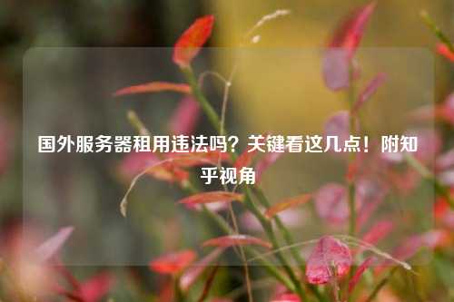 国外服务器租用违法吗?关键看这几点!附知乎视角