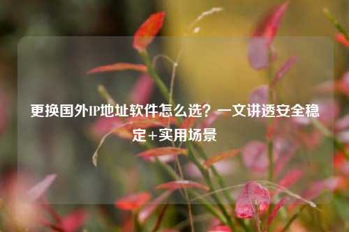 更换国外IP地址软件怎么选？一文讲透安全稳定+实用场景
