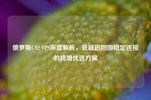 俄罗斯CN2 VPS深度解析，低延迟回国稳定连接的跨境优选方案
