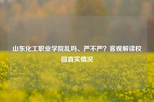 山东化工职业学院乱吗、严不严？客观解读校园真实情况