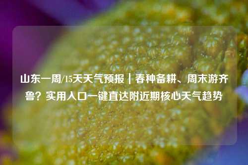 山东一周/15天天气预报｜春种备耕、周末游齐鲁？实用入口一键直达附近期核心天气趋势