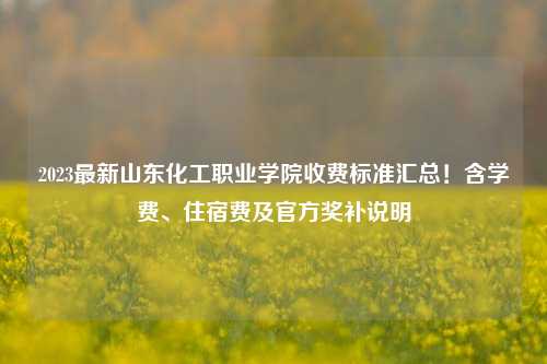 2023最新山东化工职业学院收费标准汇总！含学费、住宿费及官方奖补说明