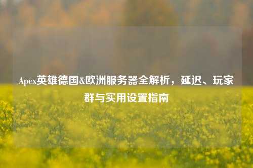 Apex英雄德国&欧洲服务器全解析,延迟、玩家群与实用设置指南