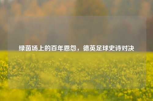 绿茵场上的百年恩怨，德英足球史诗对决