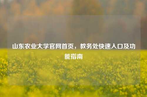 山东农业大学官网首页，教务处快速入口及功能指南