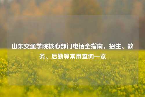 山东交通学院核心部门电话全指南，招生、教务、后勤等常用查询一览