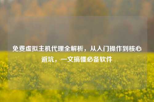 免费虚拟主机代理全解析，从入门操作到核心避坑，一文搞懂必备软件