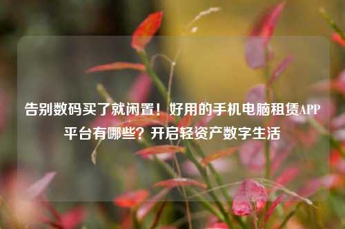 告别数码买了就闲置！好用的手机电脑租赁APP平台有哪些？开启轻资产数字生活