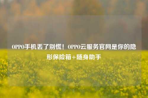OPPO手机丢了别慌！OPPO云服务官网是你的隐形保险箱+随身助手