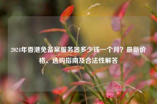 2024年香港免备案服务器多少钱一个月？最新价格、选购指南及合法性解答