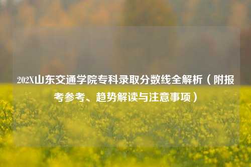 202X山东交通学院专科录取分数线全解析（附报考参考、趋势解读与注意事项）