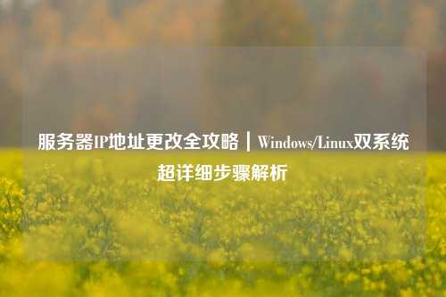 服务器IP地址更改全攻略｜Windows/Linux双系统超详细步骤解析