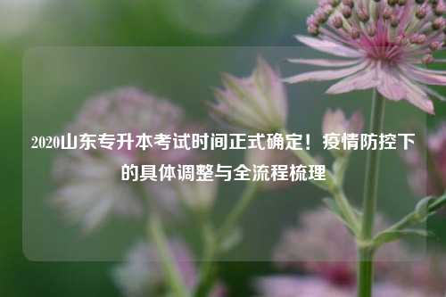 2020山东专升本考试时间正式确定！疫情防控下的具体调整与全流程梳理