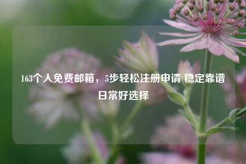 163个人免费邮箱，5步轻松注册申请 稳定靠谱日常好选择