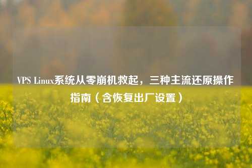 VPS Linux系统从零崩机救起，三种主流还原操作指南（含恢复出厂设置）